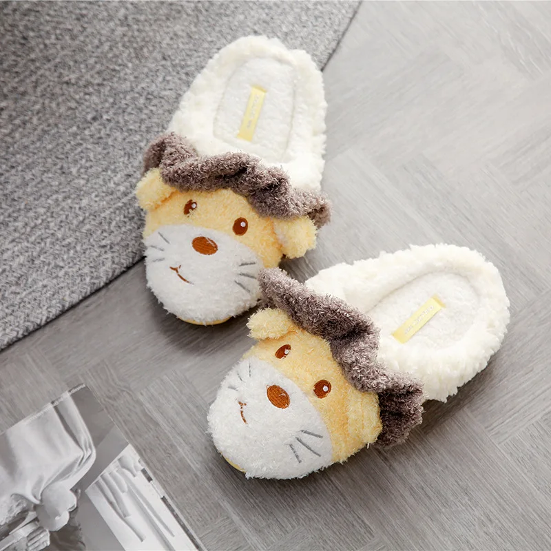 Kawaii/Мягкая домашняя обувь из японского плюша со слоном; женские зимние теплые домашние тапочки; нескользящие удобные домашние шлепанцы; женские Тапочки - Цвет: Цвет: желтый