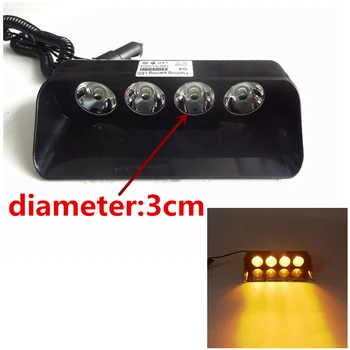 

Amber Yellow 12V Emergency Strobe Light High Power Car Emergency Warning Lightbar Strobe Deck Dash Flashing Light