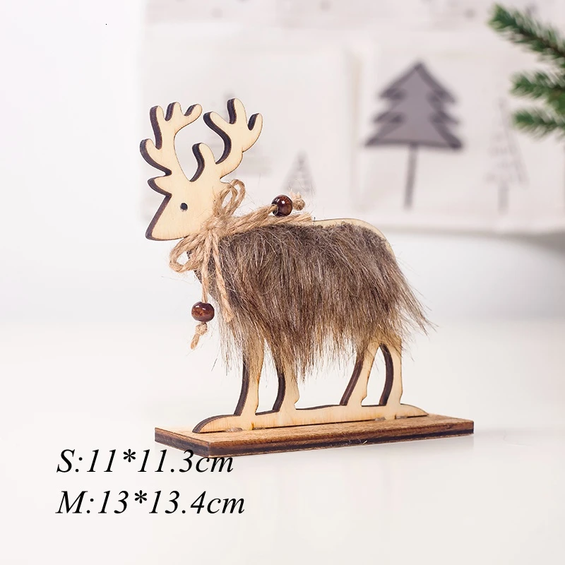 3574 deer 1 шт. Деревянные Подвески в форме рождественской елки DIY Санта-Клаус/Снеговик, Рождественская елка, олень, украшения для рождественской вечеринки, детский подарок - Цвет: 3574 deer