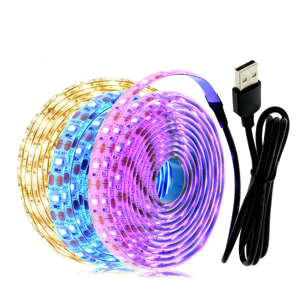 Светодиодная лента AIRSIX USB 2835SMD 5 в постоянного тока usb RGB 1 м 2 3 4 ТВ настольный экран