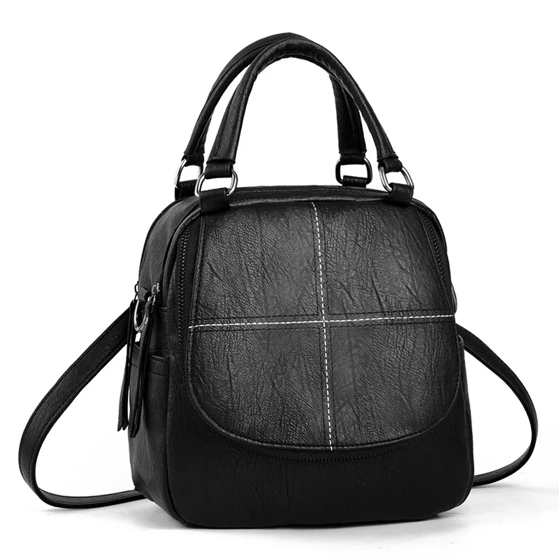 

New Designers Fashion Women PU Leather Multifunction Bag Large Capacity Shoulder Bags Casual Tote Simple Top-handle HandBags