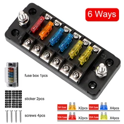 High Capacity Flame Retardant Fuse Box Holder with Cover - 6 to 12 Blade Slots (Dark Grey)