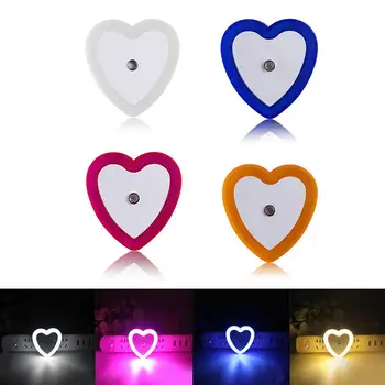 

Mini Heart Light US Plug Sensor Control LED Night Light Bedroom Wall Lamp Home Decor