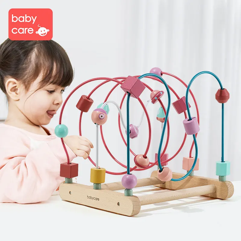 

babycare Round Bead Toy 0-1-2 year old Baby Early Education Colorful Puzzle Building Blocks Action Training Beading