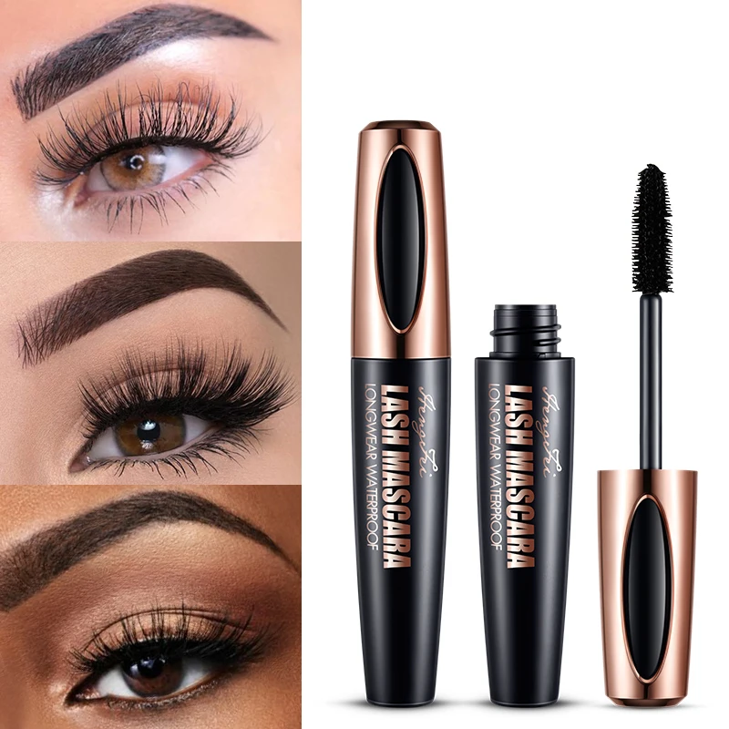 4D Thick Lengthening Mascara for Eyelashes Silk Fiber Lash Mascara For