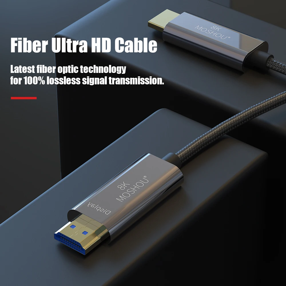 8K Fiber Ultra HD Cable HDMI-compatibl 2.1 Cable 8K@60Hz Optical Fiber HIFI Audio Cable Ultra-HD Video Line 48Gbs Cord HDR 4:4:4