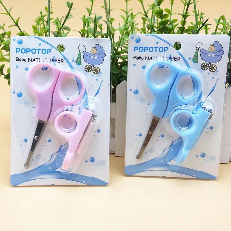 

English Infant Anti-slip Nail Scissors + Baby with Safe Scissors 2 Pieces Nail Clippers Nail Clippers 7360