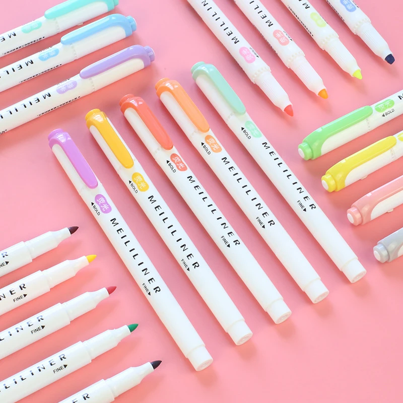 

Double-head water-based color pens student markers office light-colored highlighters student pens school art supplies