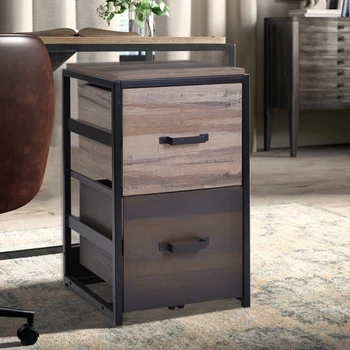 Buy Wooden Drawers Ktichen Furnitures Cabinet Storage House Cabinet File Cabine/mdf Vertical Filing Cabinet With 2 Drawers -Brown