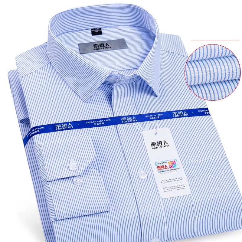 Camisa, мужские рубашки, с длинным рукавом, мужская рубашка, брендовая одежда, повседневная, приталенная, Camisa Social, в полоску, белая, синяя, Masculina Chemise Homme - Цвет: Небесно-голубой