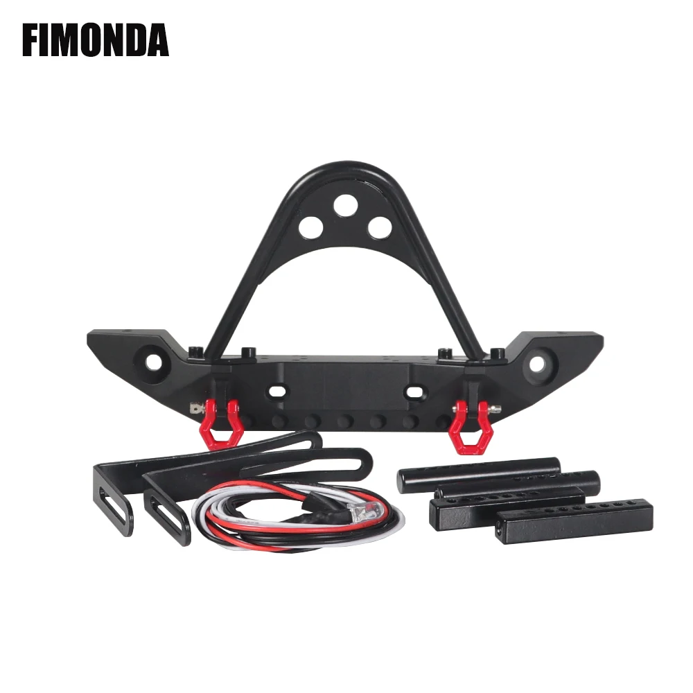 

SCX10 Metal Front Bumper with Led Light for 1/10 RC Crawler Car Axial SCX10 90046 Traxxas TRX4 D90 D110 Defender Upgrade Parts