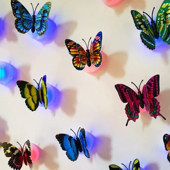

Luminous butterfly wall stickers bedroom living room children luminous LED lights decorations 3D stereo fluorescent lights