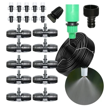 

33FT Spray Cooling System, Spray Nozzle Terrace Spray System, Outdoor Spray Kit for Terrace Garden Greenhouse Trampoline