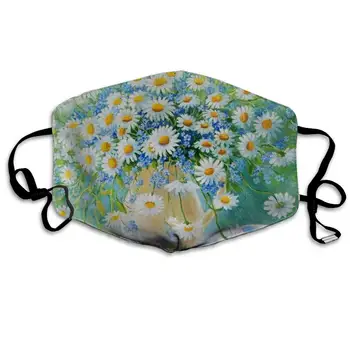 

Mouth Mask Daisy Flower Print Masks - Breathable Adjustable Windproof Mouth-Muffle, Camping Running for Women and Men