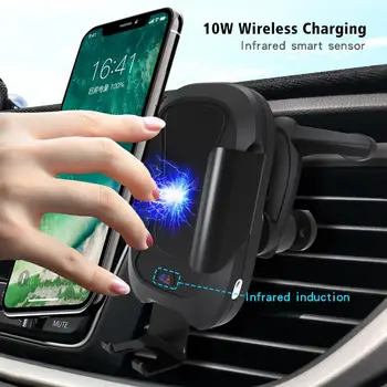 

QI Wireless Charger Mobile Phone Fast Charger Bracket Car Air Vent Vehicle-mounted 360 rotation Phone Holder suporte celular