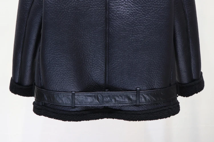 Jaqueta de Couro para Mulheres do Falso Cordeiros de lã Gola de Pele Varey Inverno Falso Cordeiro pu Moto Zíper Jaqueta Quente Grosso Outerwear ly Lin 23 Ly varey lin inverno falso cordeiro jaqueta