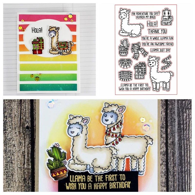 

Прозрачные штампы лама желаю вам счастливого дня рождения для самостоятельного изготовления открыток альпака + фразы Детский прозрачный силиконовый штамп новинка 2019