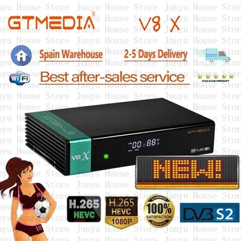 

GTMedia V8X Satellite Receiver Full HD DVB-S2/S2X with Europe Spain Cline For Free Support ACM m3u Youporn TV BOX