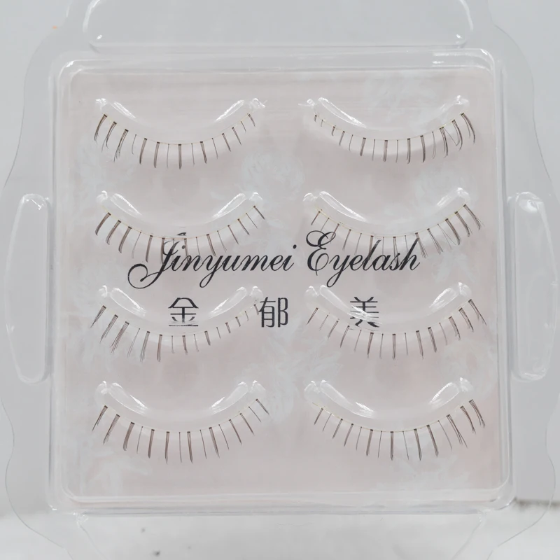 Makeup Handmade under lashes super soft clear band bottom false eyelash transparent stalk faux mink mellow 4
