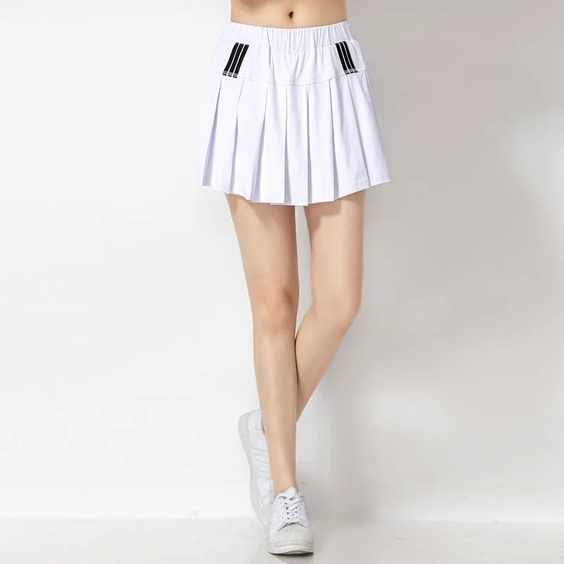 Теннисная юбка женская летняя трапециевидная юбка Спортивная юбка для бадминтона Шорты Высокая талия Антибликовая плиссированная юбка с шортами безопасности
