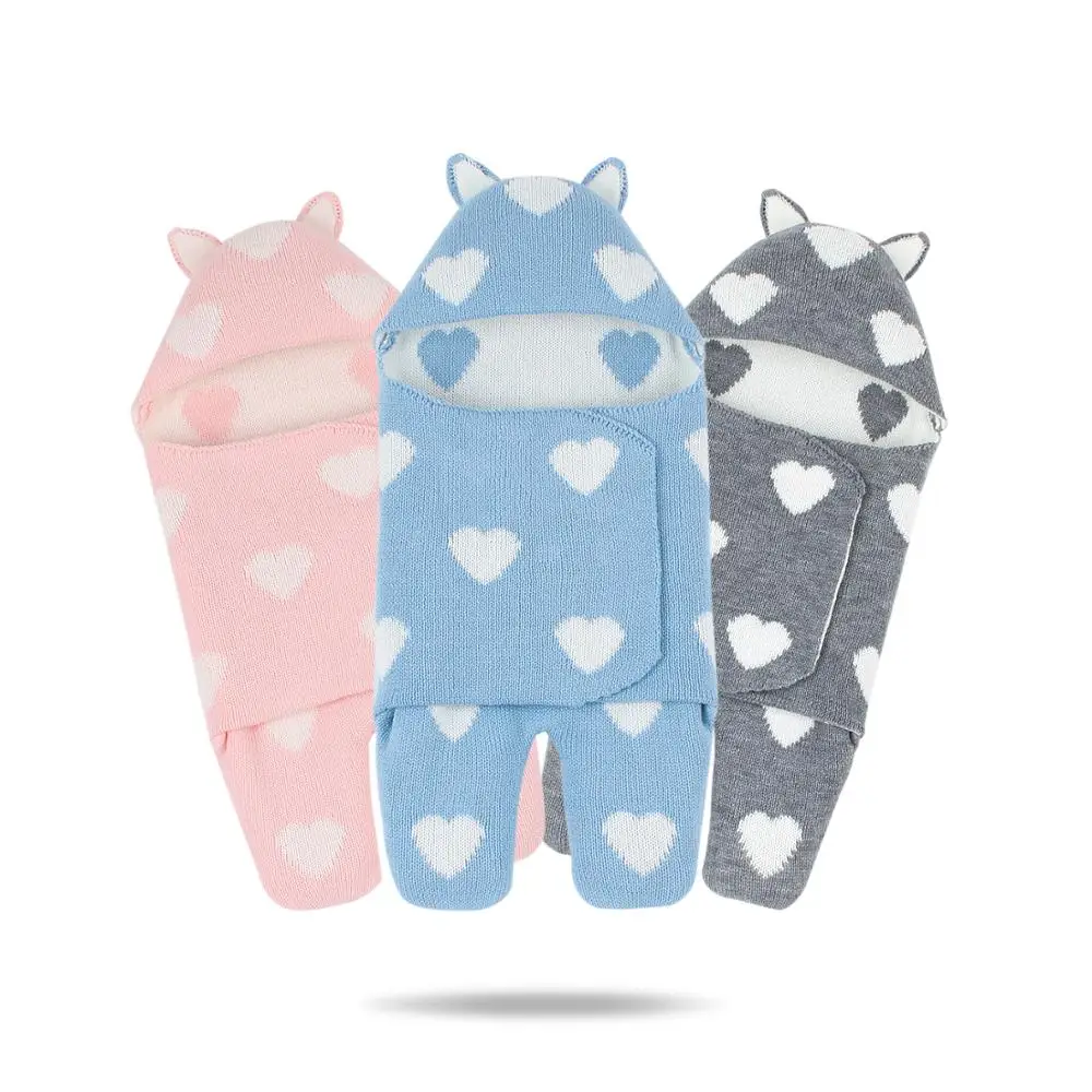 

Winter Knitted Envelope for Newborn Cartoon Sleeping Bags 75*35cm Toddler Infantil Swaddle Wrap Sleepsacks Footmuff For Stroller