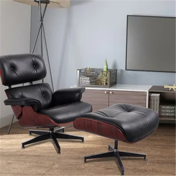 

Modern Mid Century Leather Design Armchair Living Room Furniture Chair Swivel Recliner Accent Study Bedroom Lounge Chair