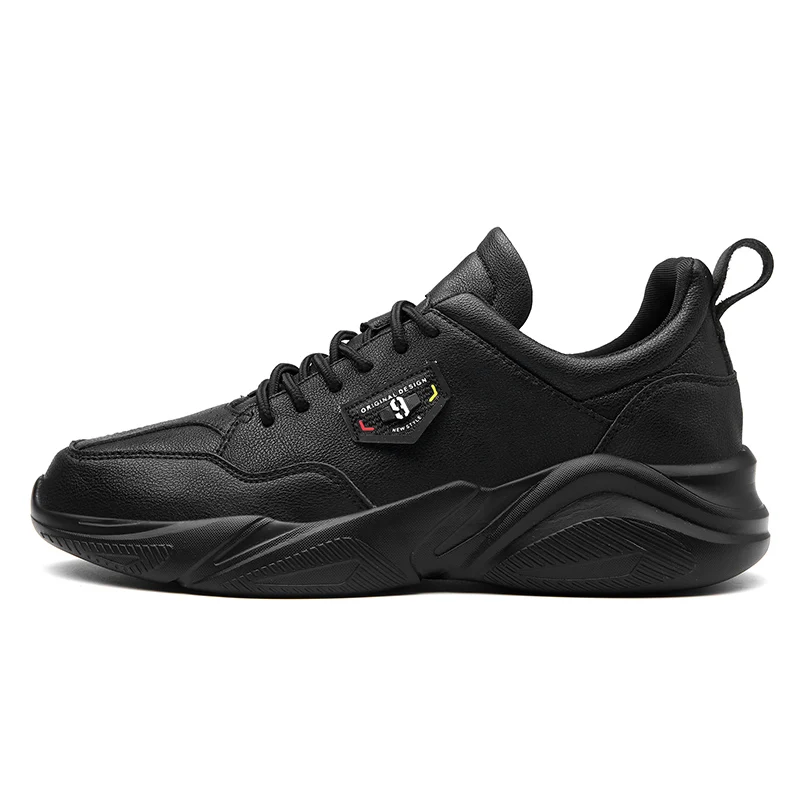 Black Shoes VESONAL осень зима модные кроссовки мужская обувь для взрослых повседневная мужская обувь Трендовое качество из искусственной кожи популярная мужская обувь - Цвет: Black Shoes