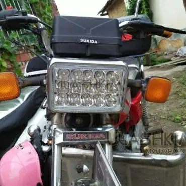 Универсальный светодиодный фонарь для мотоцикла с 15 бусинами CG GN GS JH 125 150 200 светодиодный большой фонарь для фар аксессуары модифицированные 8-80 в