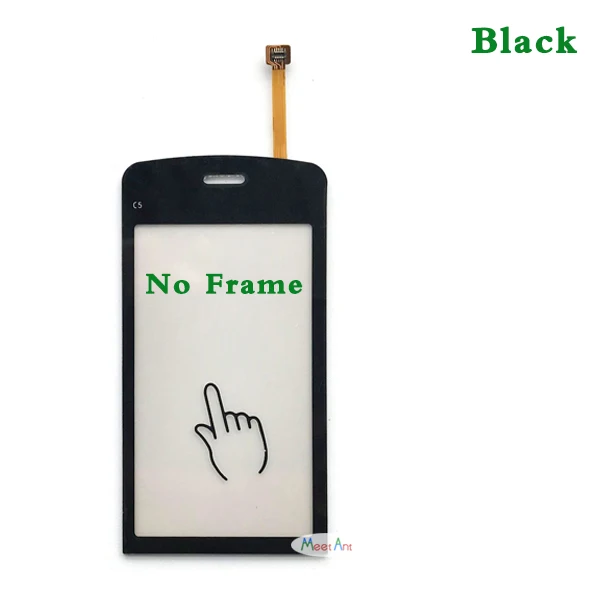 Высокое качество 3," для Nokia C5 03 C5-03 сенсорный экран дигитайзер сенсор внешнее стекло объектив панель Черный - Цвет: No Frame No Tool