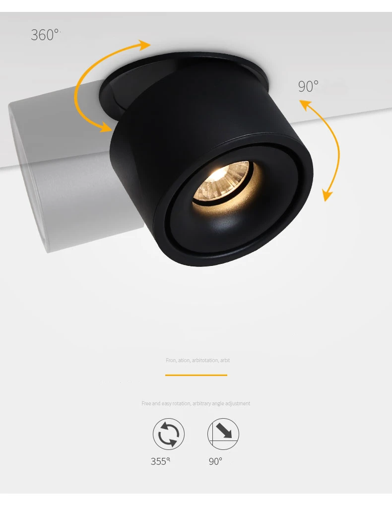 US $16.27 Adjustable Recessed Ceiling Downlights 10W 12W 15W Dimmable LED Recessed Lamp Nordic Spot Light For Indoor Spot Lighting Fixture