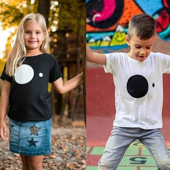 

Girls T-shirts Summer Toddler Girls Short Sleeve Tees Spheric Printed Cotton Tops Girls Fashion T-Shirts Clothes