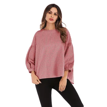 

5972 Foreign Trade WOMEN'S Dress 2019 Autumn And Winter Heat-Crew Neck Fashion Large Size 2020 New T-shirt