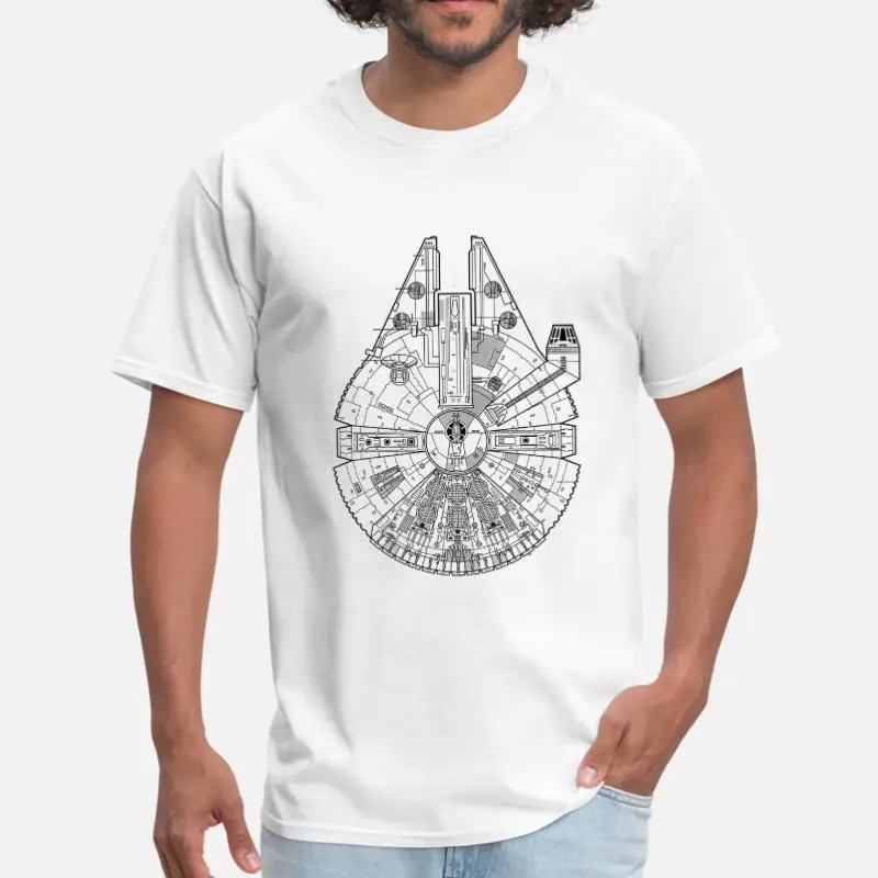 Create Millenium Falcon увеличенная Мужская футболка с вырезом лодочкой облегающая Мужская футболка большого размера 3xl 4xl 5xl женский топ в стиле хип-хоп