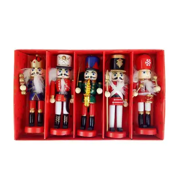 

New Year Decor Kids Doll 1Pcs 12cm Wooden Nutcracker Soldier Merry Christmas Decoration Pendants Ornaments For Xma Tree Decor