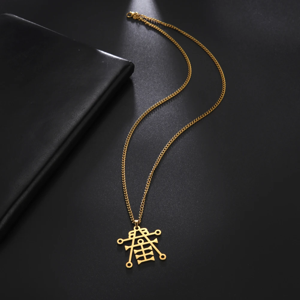 Stainless Steel Sigil of Anubis Gothic Necklace - Egyptian God of Decay and Embalming