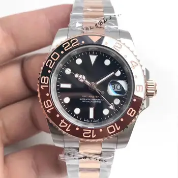

2020 new men's luxury watch GMT series ceramic rose gold rlx 40MM dial 316L strap automatic mechanical 3A wristwatch