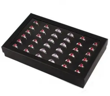 

1 Pcs Exquisite Practical Fine 36 Slots Ring Storage Ear Display Box Jewelry Organizer Holder Transparent Window Show Case