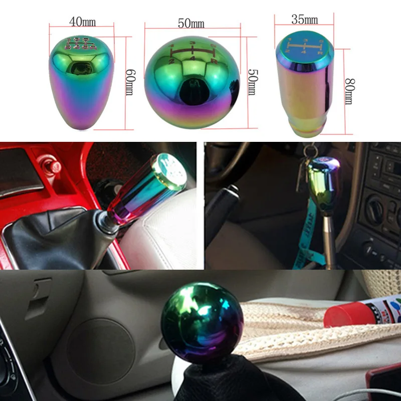 

Automobile refitted metal three types of shape gear head color automatic/manual transmission lever handle head 5/6 gear
