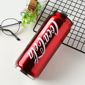 

Creative Cans Insulated Cup Personality Stainless Steel Simple Male and Female Students Cup Cola Can Straw Drinking Cup Cola