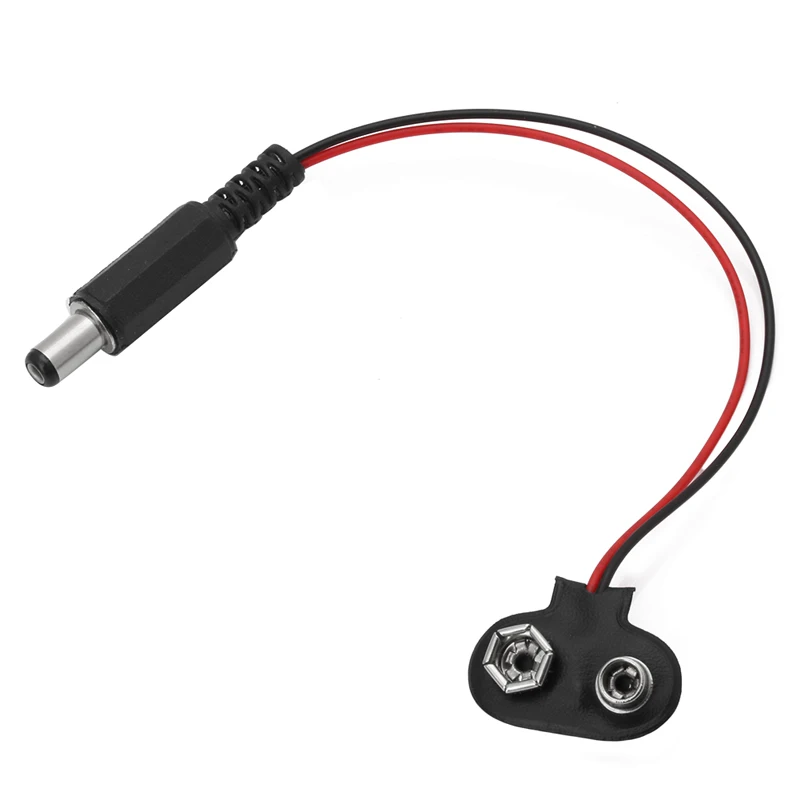 

1Pc 9V Battery Snap T Type Clip Lead Wire Connector Power Supply Cable