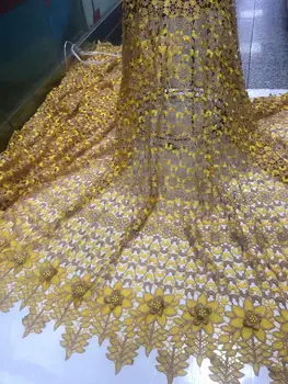 

New fashion guipure lace material French cord lace cloth African chemical water soluble lace fabric VRW67(5yards/lot)