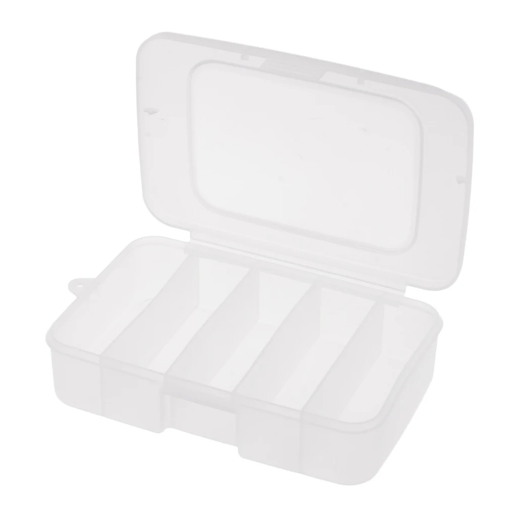 5 Cells Transparent Tackle Box Fishing Lure Bait Hook Swivel Storage Case Fishing Tackle Box Fishing Accessories Holder