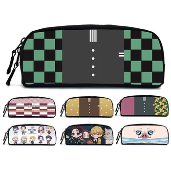 

Demon Slayer Kimetsu No Yaiba Kamado Tanjirou Nezuko Pen Pencil Case Cosplay Student Handbag Makeup Stationery Bag