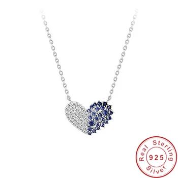 

Heart love Pendant AAAAA cz Stone 925 sterling silver Party Wedding Pendant chain necalace for women Bridal Jewelry Gift