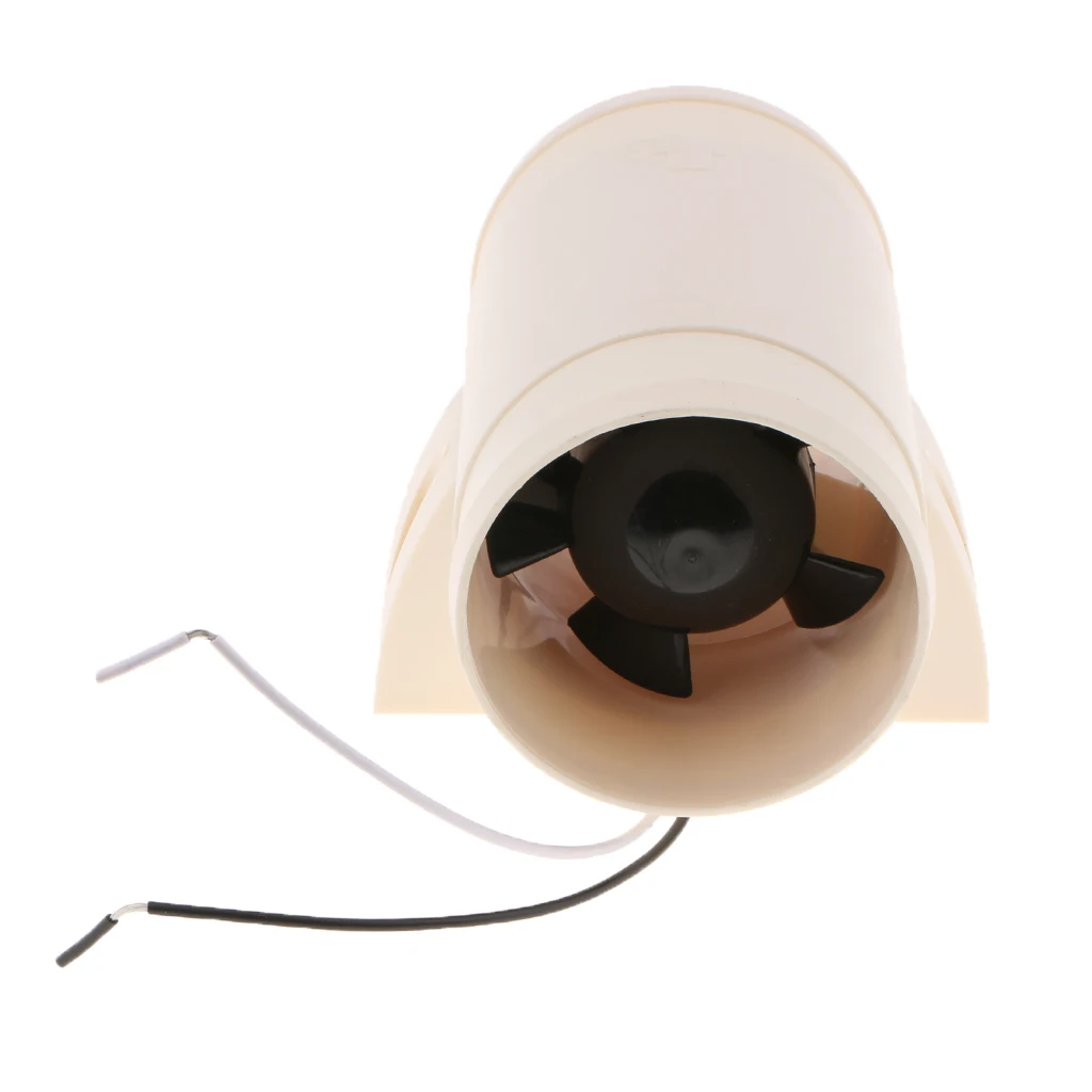 Marine Electric Turbo in Line Bilge Blower Cabin Ventilation 3 inch 76mm Diameter 12V - Waterproof - White