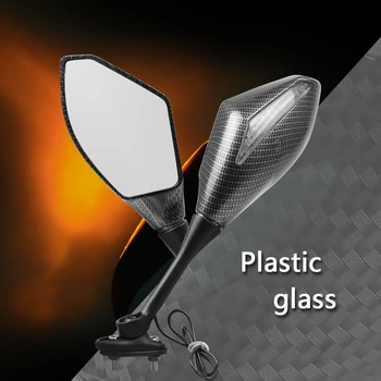 

Motorcycle Rearview Side Mirrors with Turn Signal Light Mirror For Ducati 1199 Superleggera Diavel 1260 MT 07 Suzuki GSX R 600