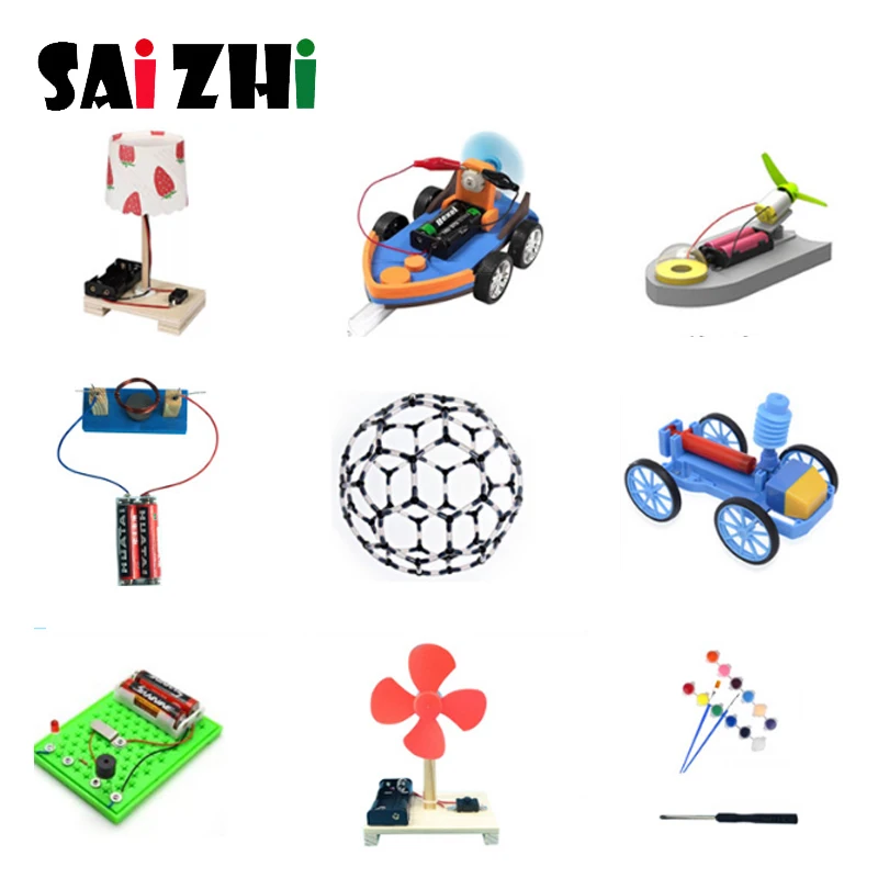 

Saizhi 9 set Kids DIY Physical Science Experiment Kit School Projects Toy set Children Assemble Model Kit STEM Education Kits
