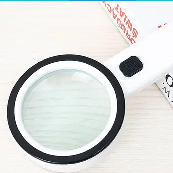 

Portable Handheld Magnifiers 30X Optical Glass Magnifying Tool With LED Light Lamp for Reading and Identification
