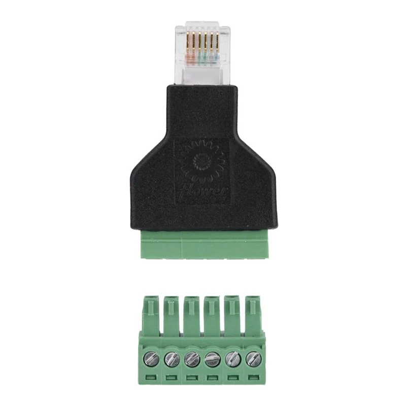 OPQ-адаптер разъем Ethernet Rj12 6P6C штекер для винтовой клеммы 6 Pin сплиттер с щитом клеммы 6 Pin винтовые клеммы