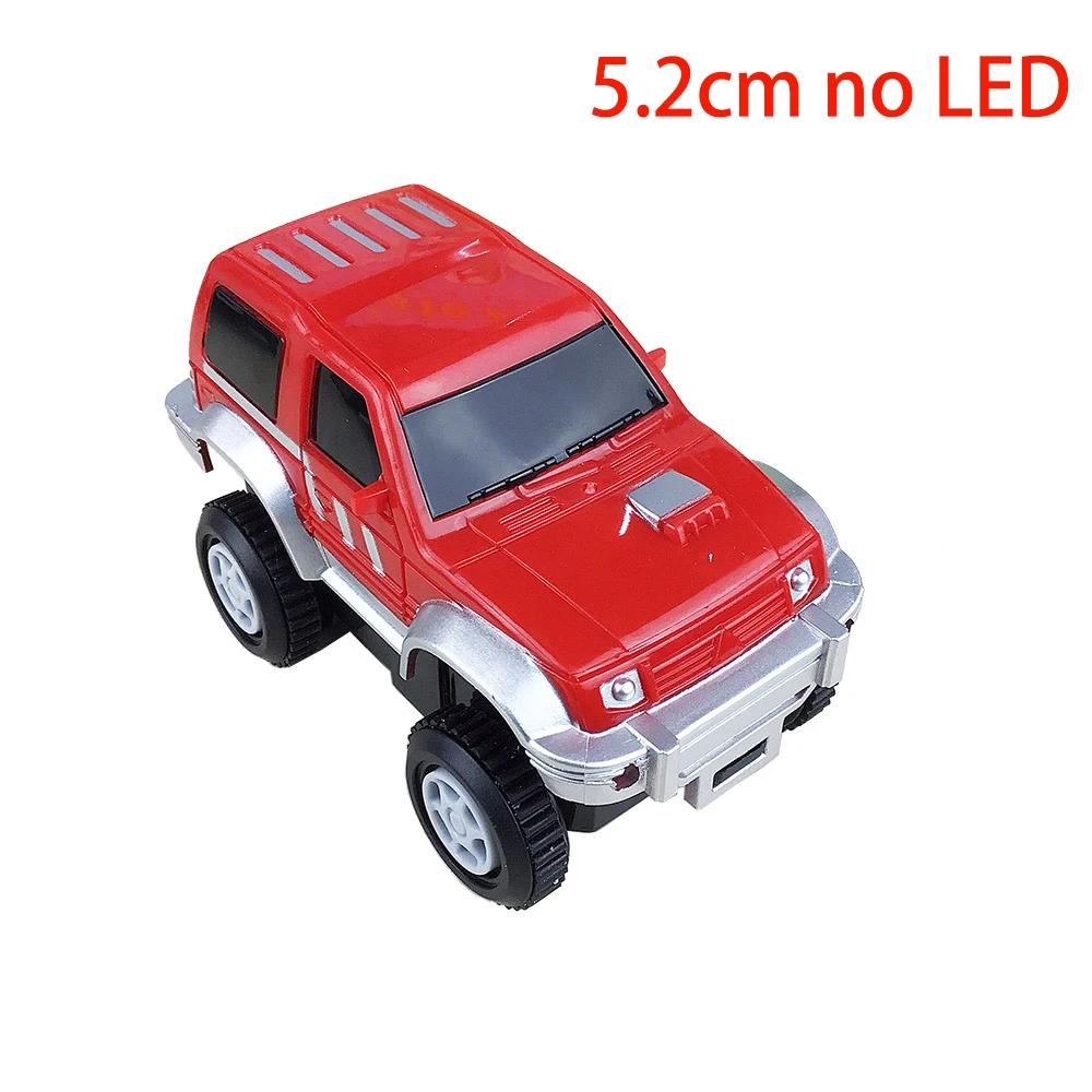 4,4-5,4 см волшебная Электроника светодиодный игрушечный автомобиль с мигающими огнями Развивающие игрушки для детей подарок на день рождения игра с треками - Цвет: NO LED Light